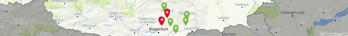 Kartenansicht für Apotheken-Notdienste in der Nähe von Eberstein (Sankt Veit an der Glan, Kärnten)